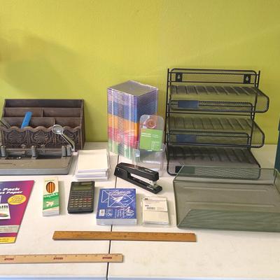 Office Lot - Vintage Hole Puncher, Desk Lamps, Casio Fx-115 Calculator