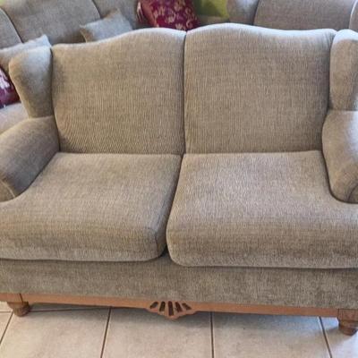Schweiger Loveseat W/ Wood Frame 64x36x36