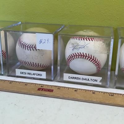 Phillies Signed Baseballs - Burrell, Relaford, Daulton, Wolf