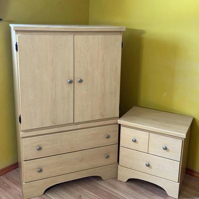 Matching Armoire & Nightstand Set 