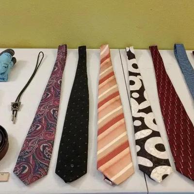 Men's - Silk Ties (Christian Dior), Leather Belt, Suspenders, Bolo Tie++