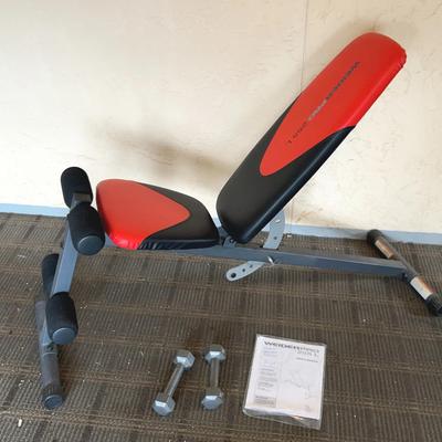 WeiderPro 255L Weight Bench + 5 Pound Hand Weights 