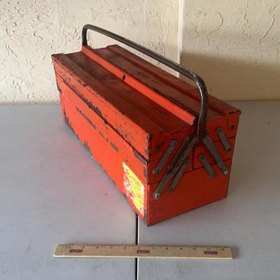 Vintage Skandia Tools Red Metal Toolbox 