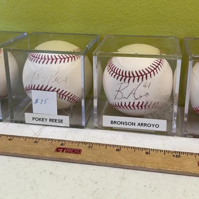 Red Sox Signed Baseballs - Lee, Reese, Arroyo, Lugo