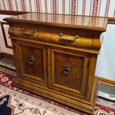 Bernhardt Traditional Burlwood Expandable Server Cabinet