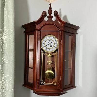 Vintage Westminster/Whittington Quartz Wall Clock with Glass Display Cabinet