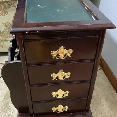 End Table with Built-In Magazine Rack