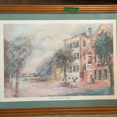 Framed Picture Of Charleston Harbor 