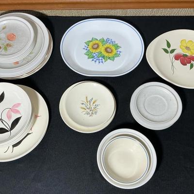 Variety Of Flower Plates And Bowls 