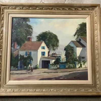 "The Blue Gate" Painting Signed by artist Otis Cook