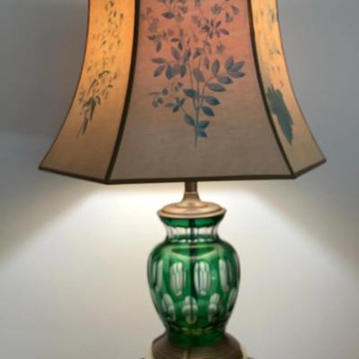 Green Glass Table Lamp