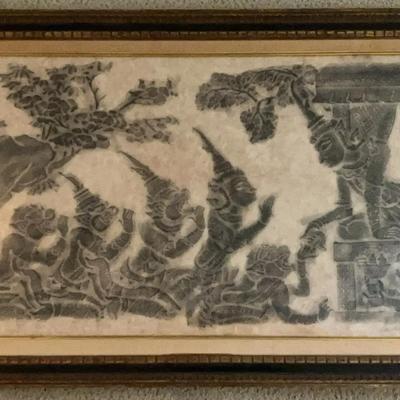 Charcoal Thai Temple Rubbing