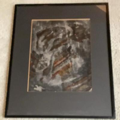 Dark Abstract Art Signed "Rubinstein '67"