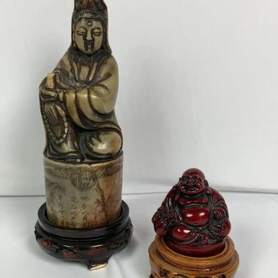 Stone and Resin Buddha Figurines with stands