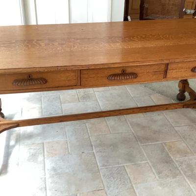 Vintage Wooden Desk with 3 Drawers
