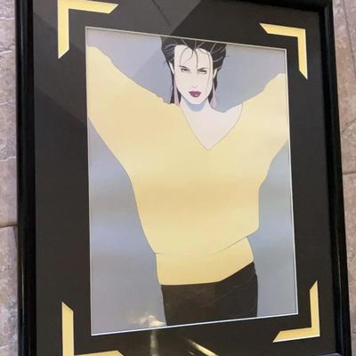 Patrick Nagel, "Yellow Sweater" Framed Print
