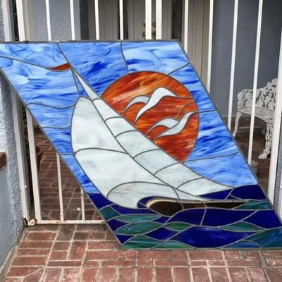 Large Sailboat Stained Glass