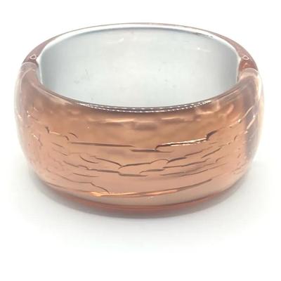 Acrylic Crackle Bracelet Copper Tone