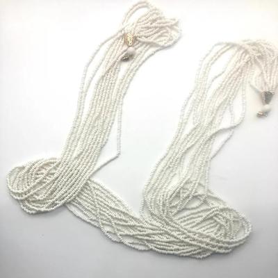 Multi-Strand White Beaded Necklace