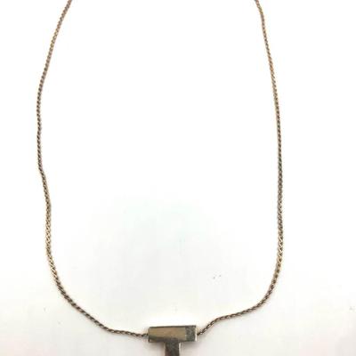 Gold Tone Initial Necklace With A "T" Pendant
