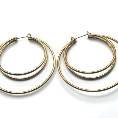 pair of Bold Elements Thin Double Hoop Earrings