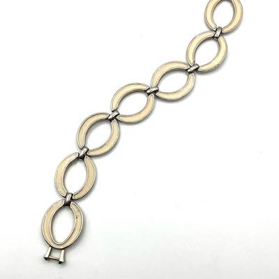 Vintage Oval Link Enamel Bracelet Classic Style