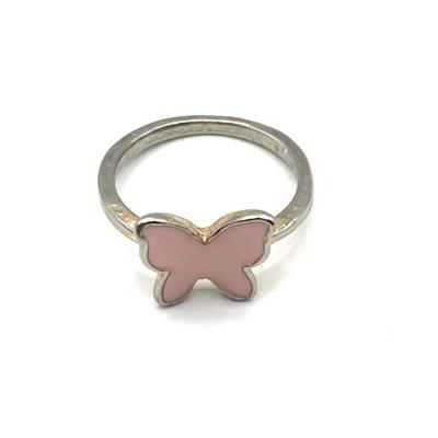 Gold Ring With Pink Butterfly Size 5 