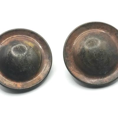 Rustic Large Button Disc Style Earrings 