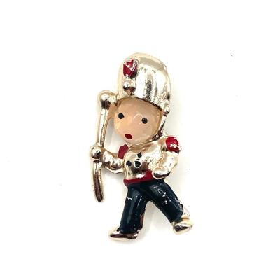 Vintage Toy Soldier Brooch, Also Described As A Drum Major Or Marching Band Leader Pin