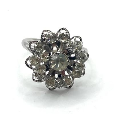 Vintage Sarah Coventry Silver Tone and Clear Rhinestones Adjustable