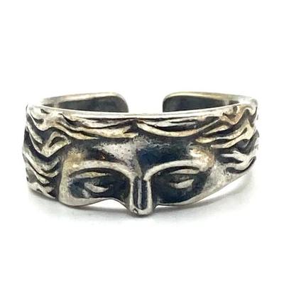 Vintage Venus Half Face Ring For Women Men Adjustable Open Wrap Size 7.5