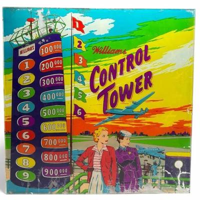 1950 Control Tower Pinball Backglass