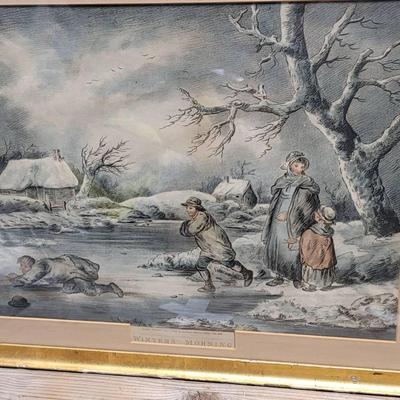 George Moreland "Winter's Morning" Lithograph Framed Sept 1805 