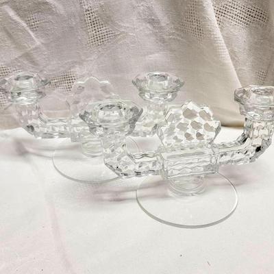 Fostoria Americana Clear Glass Candlestick Set