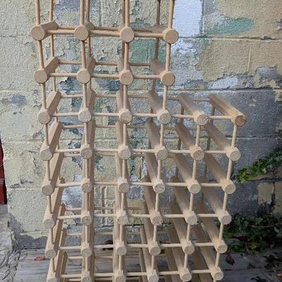 Natural Ash Wood Dowel Modular Wine Rack