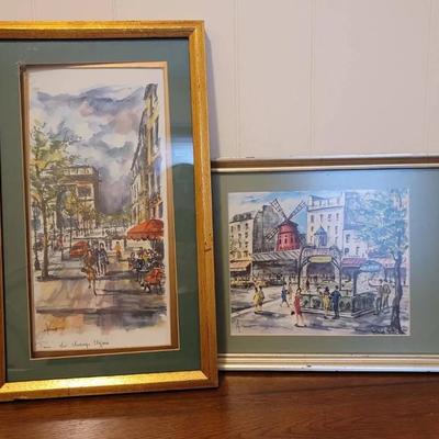 Arno Paris France Framed Prints Champa Elysees Moulin Rouge - 2 Pieces