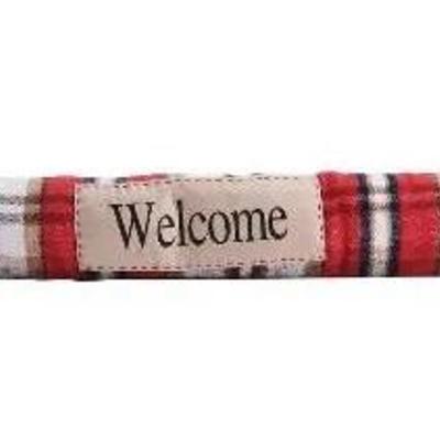 Elements Red Plaid Welcome Draft Floor Decor