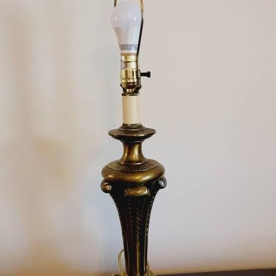 Brass Tone Table Lamp - No Shade 