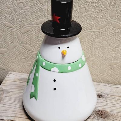 Snowman Cookie Jar Winter Sweet Treats Tag Brand