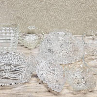 Cut And Pressed Glass Lot - Jeanette Schraffts MMA And More 