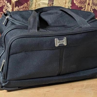 Jeep Rolling Black Duffle Bag Medium Travel Wheels Luggage Carry On