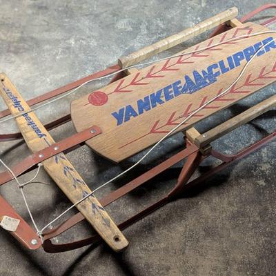 Yankee Clipper Sled Wood With Metal Runners Flexible Flyer Vintage 