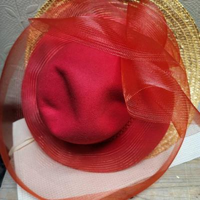 3 Hats - 2 Wool 1 Straw - Vintage