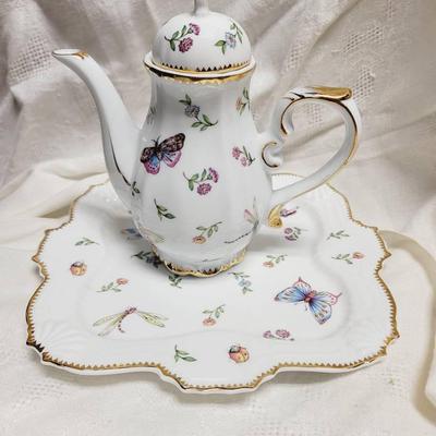 Godinger Butterfly Moth Dragonfly Primavera Mini Pot And Tray