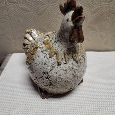 Rooster Chicken Figure Art Pottery Signed 