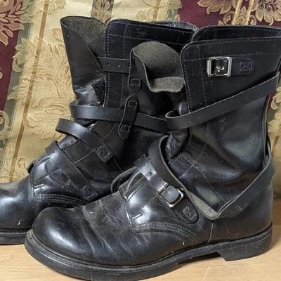 Black Leather Boots Size 10.5
