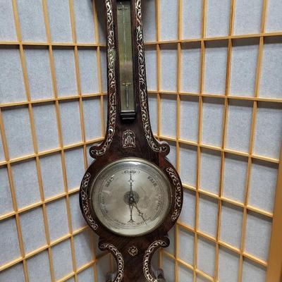 Mother Of Pearl Inlay Barometer Antique TLC