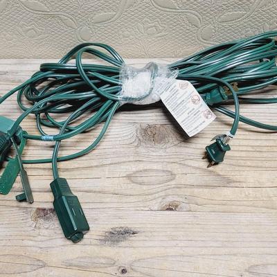Extension Cords Green For Holiday Indoors Use 3 Pieces