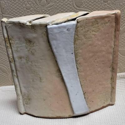 Signed Slab Pottery Vase BU 92 Southwest Style