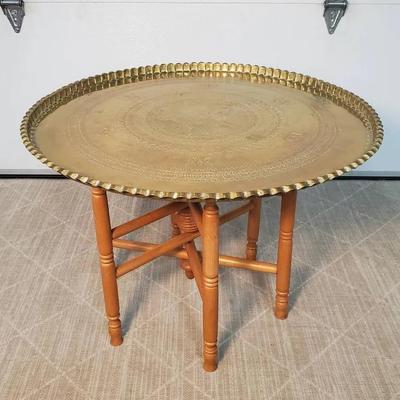 Middle Eastern Brass Tea Table - 30x20” 